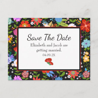 Mexikanische Volkskunst Save the Date Postkarte