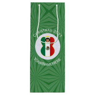 Mexikanische Weihnachtsflagge Engel Personalisiert Geschenktüte Für Weinflaschen