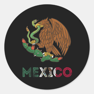 Mexikanischer Adler Emblem mexikanische Flagge mex Runder Aufkleber