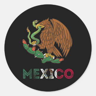 Mexikanischer Adler Emblem mexikanische Flagge mex Runder Aufkleber