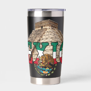 mexikanischer Adler und Pyramide Thermobecher