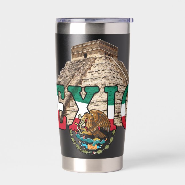mexikanischer Adler und Pyramide Thermobecher (Links)