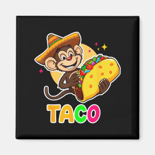 Mexikanischer Affe Sombrero Taco el Squatcho Spaß Magnet