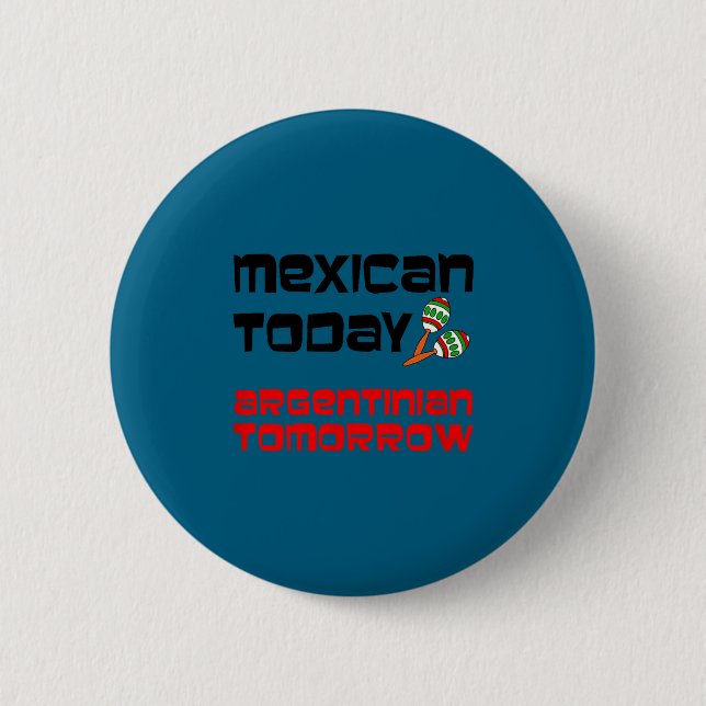 Mexikanischer Argentinier morgen Maracas Cinco de  Button (Vorderseite)