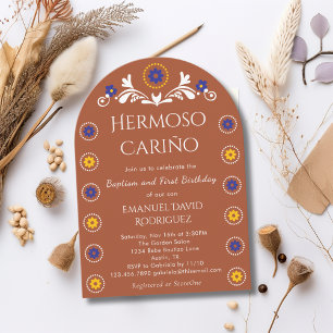 Mexikanischer Barro Cielito Lindo Taufe & 1. Gebur Einladung