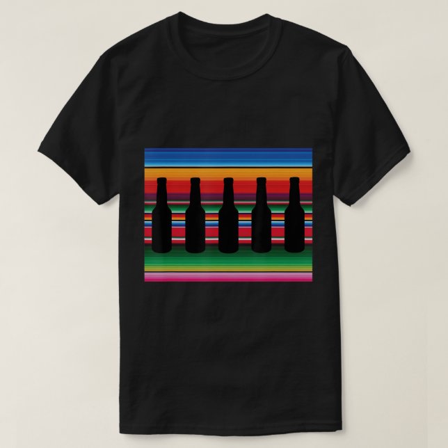 Mexikanischer Blanket Beer T Shirt Serape Funny Be (Design vorne)