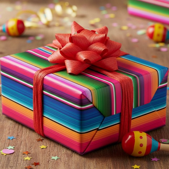 Mexikanischer Blanket Fiesta Streifen farbenfrohe  Geschenkpapier (Von Creator hochgeladen)