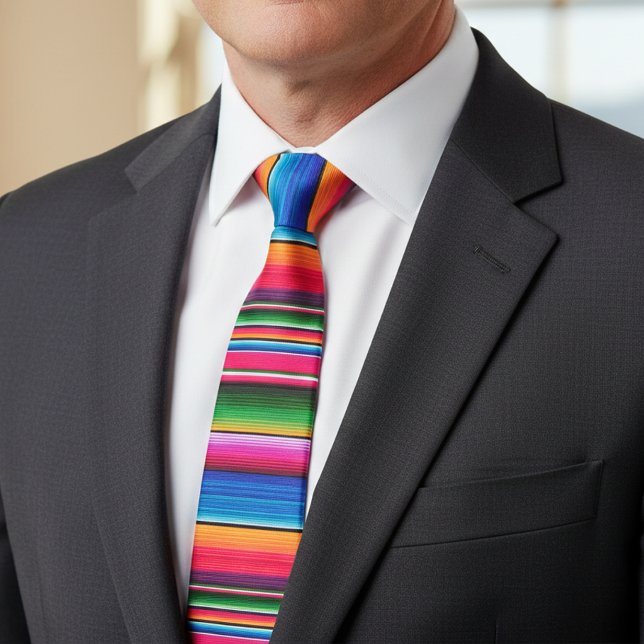 Mexikanischer Blanket Fiesta Streifen farbenfrohe  Krawatte (Von Creator hochgeladen)