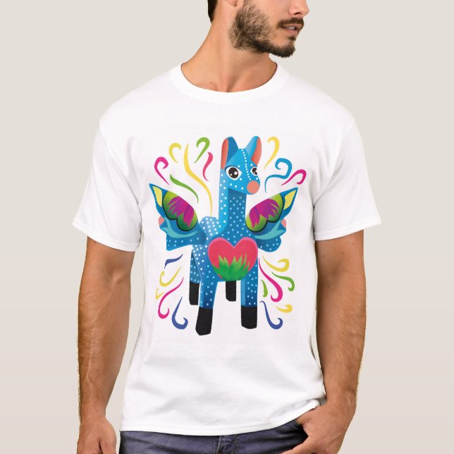 Mexikanischer blauer Alebrije T-Shirt (Vorderseite)