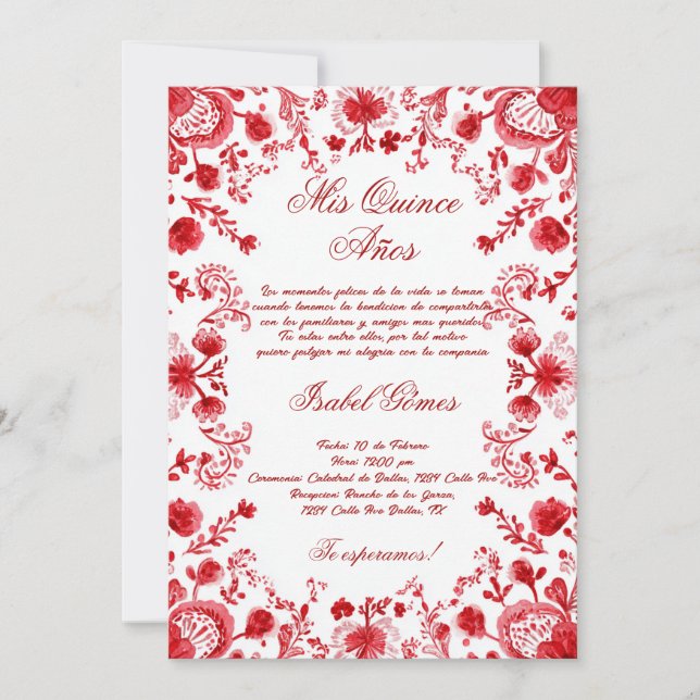 Mexikanischer Blumenkohl Einladung (Vorderseite)