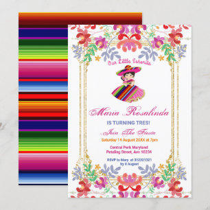 Mexikanischer Blumenmagier Fiesta Tres Geburtstag Einladung