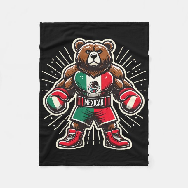 Mexikanischer Boxbär Fleecedecke (Vorderseite)