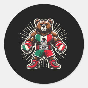 Mexikanischer Boxbär Runder Aufkleber