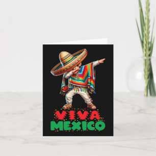 Mexikanischer Boy Dabbing Poncho Unabhängigkeitsta Karte