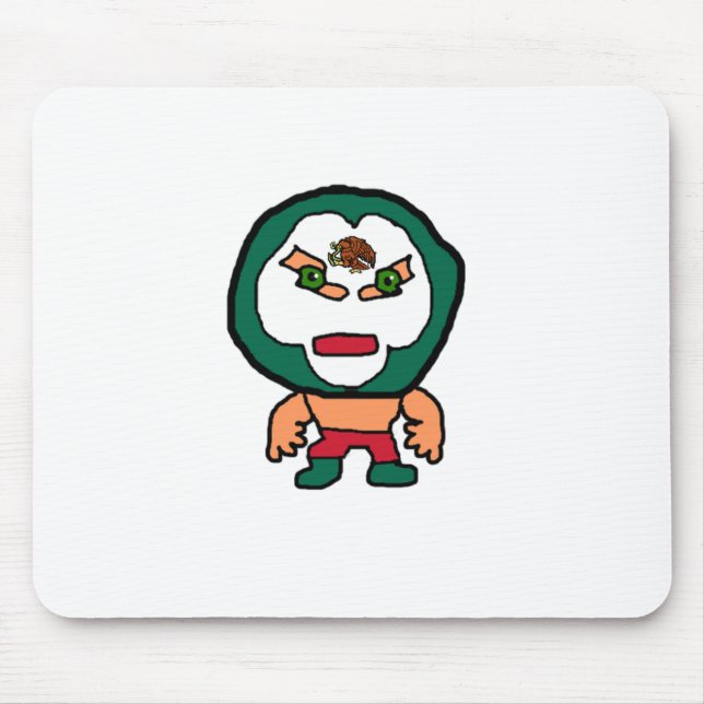 Mexikanischer Cartoon Lucha Libre Wrestler Mousepad (Vorne)