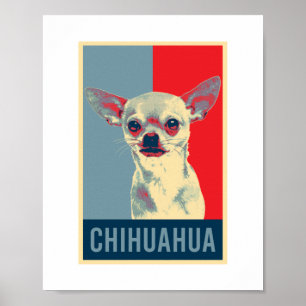 Mexikanischer Chihuahua Dog Portrait Pop Art Poster