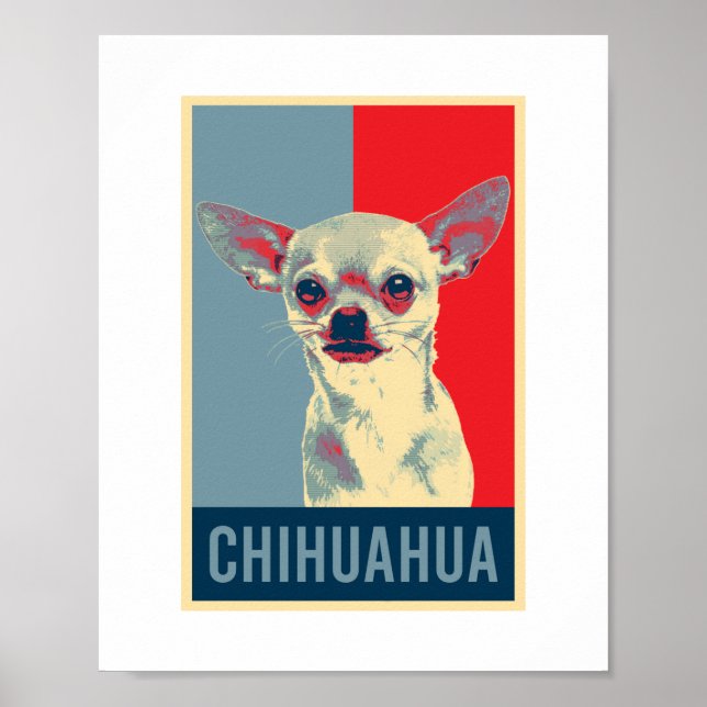 Mexikanischer Chihuahua Dog Portrait Pop Art Poster (Vorne)