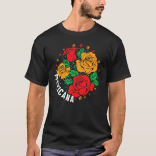 Mexikanischer Cottagecore-Blumen-Morena-Frauen Lat T-Shirt