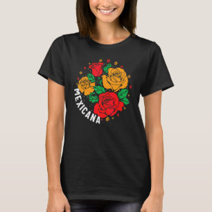 Mexikanischer Cottagecore-Blumen-Morena-Frauen-Lat T-Shirt