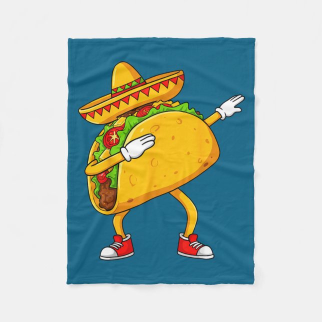 Mexikanischer Dabbing-Taco lustig Cinco de Mayo  Fleecedecke (Vorderseite)