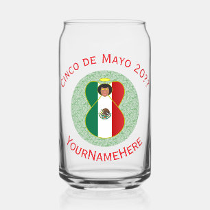 Mexikanischer Engel Cinco de Mayo Personalisiert Dosenglas