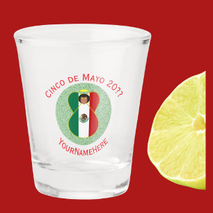 Mexikanischer Engel Cinco de Mayo Personalisiert Schnapsglas