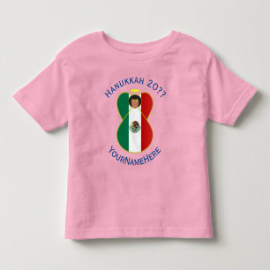 Mexikanischer Engel Hanukkah-Flagge Personalisiert Kleinkind T-shirt
