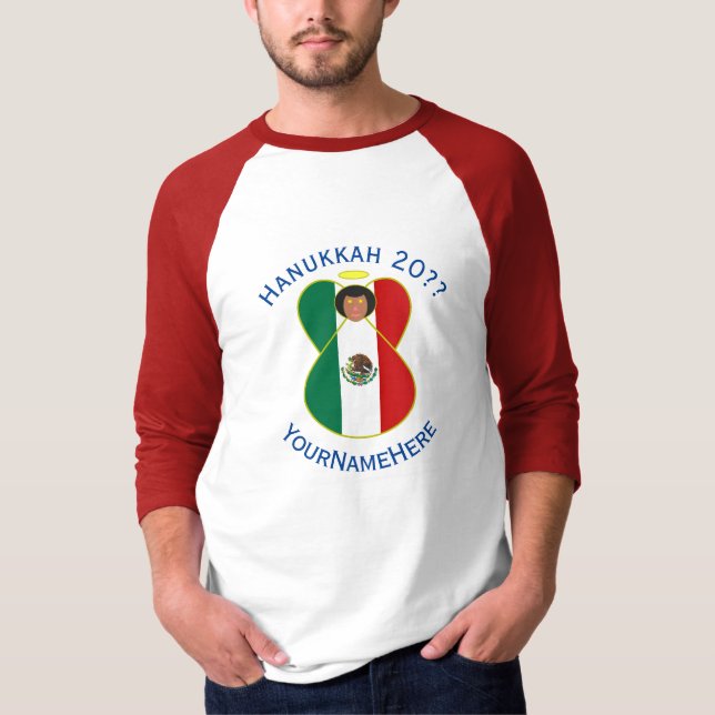 Mexikanischer Engel Hanukkah personalize Long Slee T-Shirt (Vorderseite)