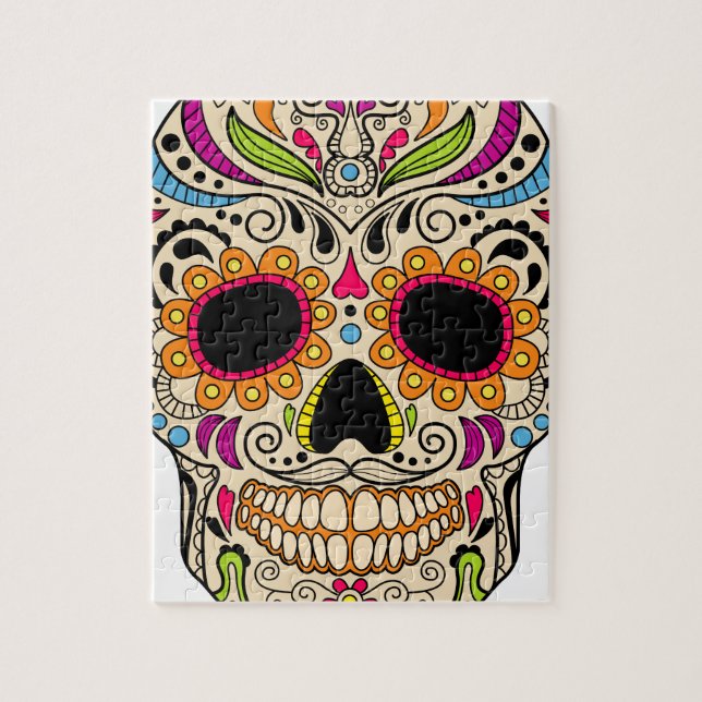 Mexikanischer Farbschädel Puzzle (Vertikal)