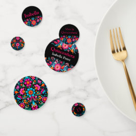 Mexikanischer Fiesta Schwarzer Florenname Quincean Konfetti