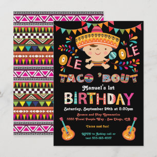 Mexikanischer Fiesta Taco gegen den 1. Geburtstag Einladung