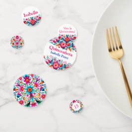Mexikanischer Fiesta Weißblütenname Quinceanera Konfetti