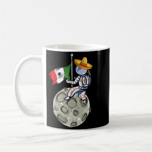 Mexikanischer Flagge Astronaut Dia De Los Muertos Kaffeetasse