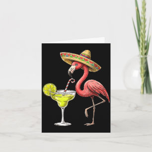Mexikanischer Flamingo Sombrero Margarita Cinco de Karte