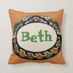 Mexikanischer Fliesen-Entwurf Kissen