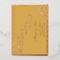 Mexikanischer Florals Save the Date gepresst