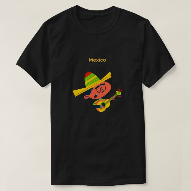 Mexikanischer Gitarrenjunge T-Shirt (Design vorne)