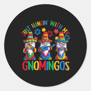 Mexikanischer Gnom Sombrero Gnomingos 3 Gnome Cinc Runder Aufkleber