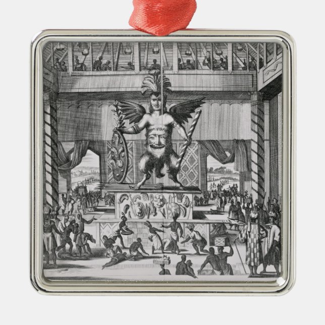 Mexikanischer Gott Huitzilopochtli Ornament Aus Metall (Vorne)