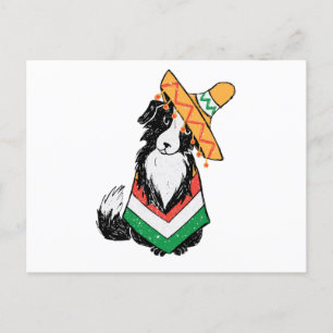Mexikanischer Hund Sombrero und Poncho Cinco de Ma Postkarte