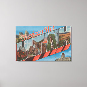 Mexikanischer Hut, Utah - große Buchstabe-Szenen Leinwanddruck