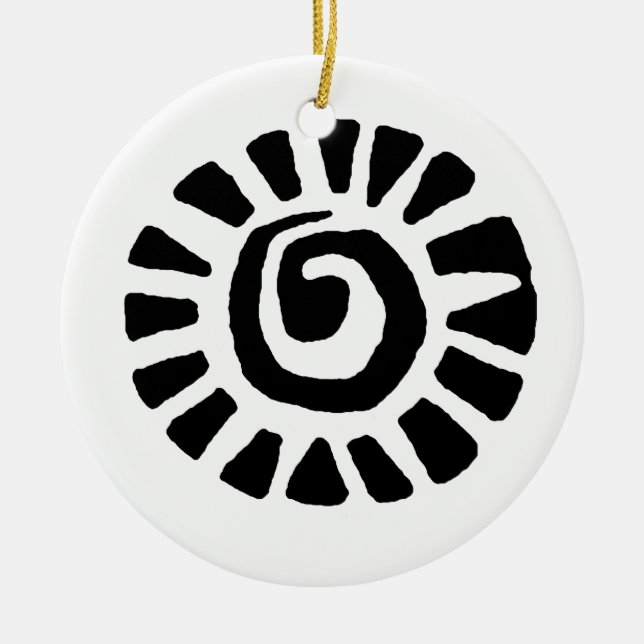 Mexikanischer Inder Sun Keramikornament (Vorne)