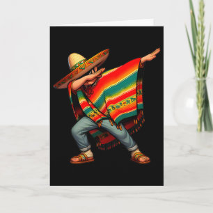 Mexikanischer Junge Dabbing Poncho Cinco De Mayo 4 Karte