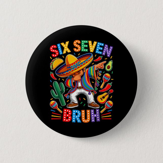 Mexikanischer Junge Dabbing Poncho Cinco De Mayo S Button (Vorderseite)