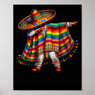 Mexikanischer Junge macht Dabbing mit Poncho Cinco Poster