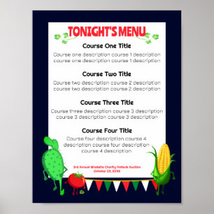 Mexikanischer Kakteen Mais Dinner Party Catering M Poster
