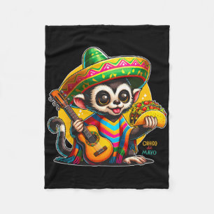 Mexikanischer Kinder-Affe mit Sombrero und Poncho Fleecedecke