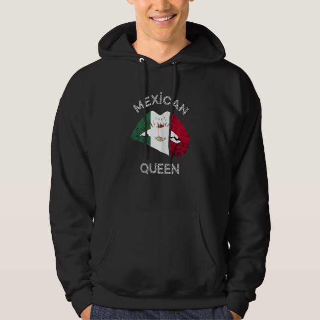 Mexikanischer Königin Lips Mexikanischer Stolz Roo Hoodie (Vorderseite)