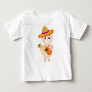 mexikanischer Lama, Niedlicher Llama, Sombrero, Gi Baby T-shirt