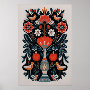 Mexikanischer Lebensbaum-Kunstprint Dunkle Flora B Poster